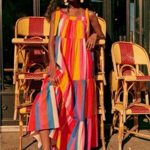 Sezane Multicolor Striped Maxi Dress